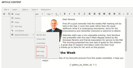 PDF Functions withing DIY Legacy Newsletter Articles