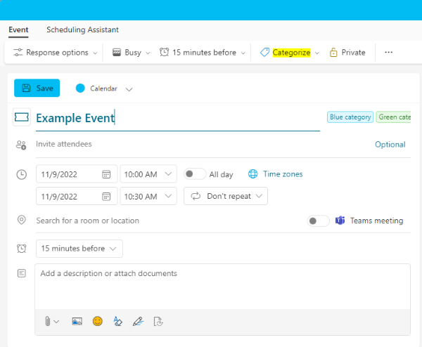 Adding an event to an Office365 Calendar