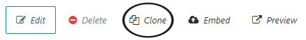The Clone button on a Survey