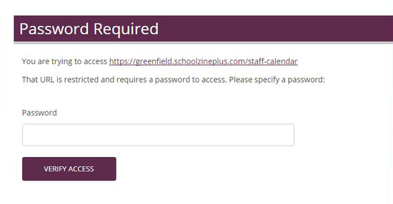 A screenshot of a webpage asking for a password