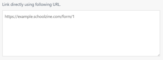 A screenshot of a Web Form URL